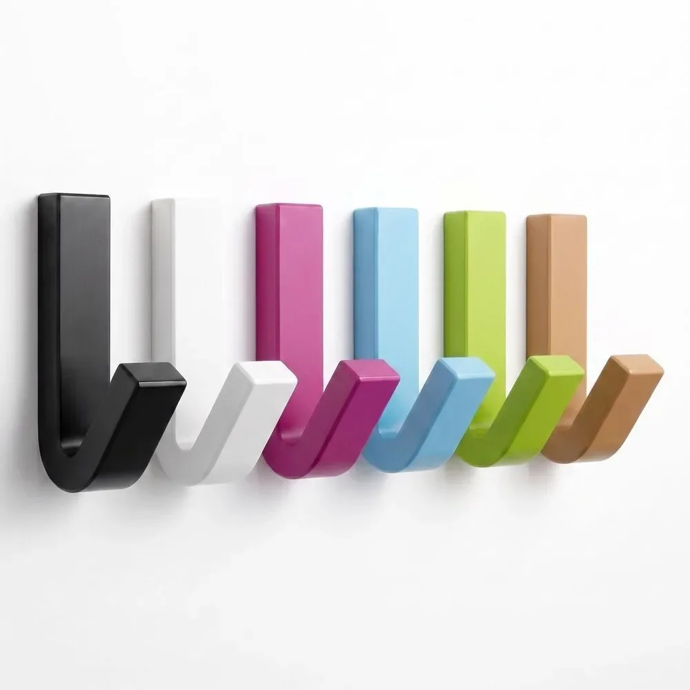 3- pack Large J-Style Wall Hook, No Drill Organizer, Coat Bag Towel Holder